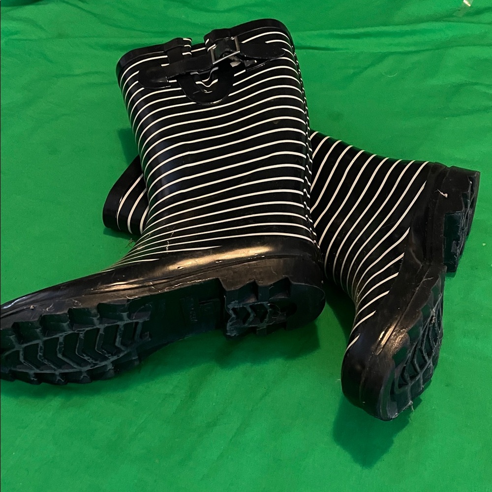 Merona Black and White Striped Boots
